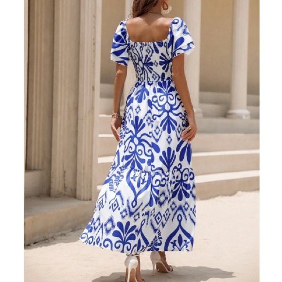 Boho floral print ruffle hem maxi dress - Picture 3 of 9